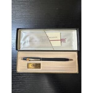 Cross Vintage Classic Pen NEW Old Stock Black‎ With Box Gold Trim Blue ink "M60"